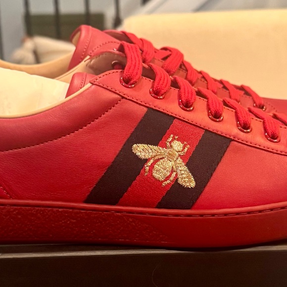 COPY - New in Box Red LeatherAc Sneakers Size 11.5 - Picture 2 of 15